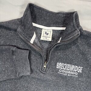 Ragwear USA Sweater Men's M Gray 1/4‎ Zip Embroidered Collared Ribbed Trim